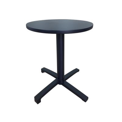 China French Metal Outdoor Tables Aluminum Black Small Round Table For Cafe Restaurant for sale