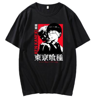 China Breathable 100% Cotton Tokyo Ghoul Anime Men Printed Cartoon Summer Round Neck Top Casual T-shirt for sale