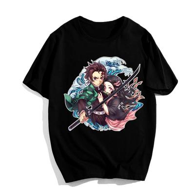 China Breathable Demon Slayer Kamado Nezuko Cotton Stitches Graphic Top Tees Unisex T-Shirt for sale