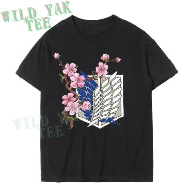 China Anti-Wrinkle Attack On Titan Custom T Shirt Print Character Anime Adult Plus Size T Shirt for sale