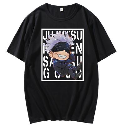 China Gojo Satoru Jujutsu Kaisen Summer Oversized Cotton Anime Print Breathable Short Sleeve Funny T-Shirt Men 100% for sale