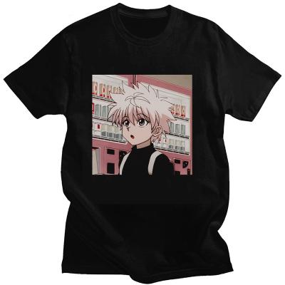 China Anti-wrinkle European and American men's new t-shirt anime printed cotton round neck short sleeves for sale