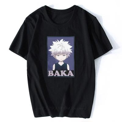 China Anti-Wrinkle Hunter X Hunter T-shirts Killua Zoldyck Baka Classic Comic O-Neck Sleeves Anime Japan Cotton Short T-shirts Tees Men for sale