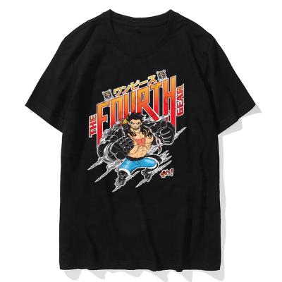 China Anime Men T-shirt Nakama Anti-Pilling Luffy Hip Hop Tees Top Male Cool Japanese Cartoon One Piece Casual Unisex Funny Tshirt Top Male for sale