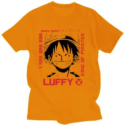 China Japanese anime tablet Luffy one piece print men's and women's cotton round neck short-sleeved T-shirt for sale