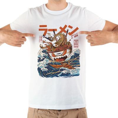 China Japanese Sushi Ocean Ramen Style Anime Print Men's Anti-pilling Cotton T-shirt European Size Plus Size Summer Shorts High Quality Sleeves for sale