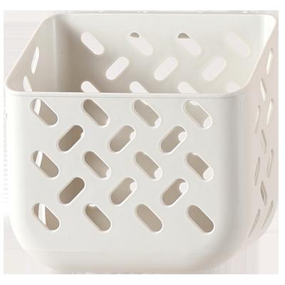 China Durable Hanging storage basket plastic hanging balcony clip storage basket bathroom toilet kitchen rack for sale