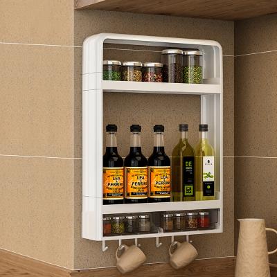 China Sustainable Factory Direct Supplier Fashionable Durable Bright Double Shelf Plastic Wall Hanging Shelf for sale