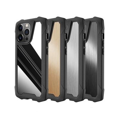 China Shockproof For iPhone 13 12 11 13 Pro Max Stainless Steel Metal Phone Case XR Xs 12 Mini 7 8 Plus Se 3 Shockproof Full Camera Protect Cover for sale