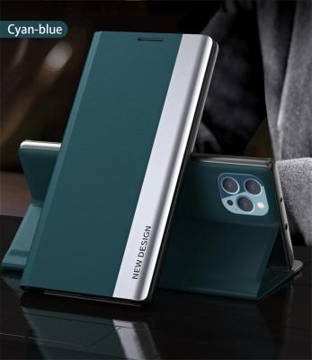 China De Flip Leather Magnetic Kickstand For pro Max Electroplated Stand book cover of iPhone 13 12 11 shockproof 13 Mini Xr XS 7 8 plus Flip Case for sale