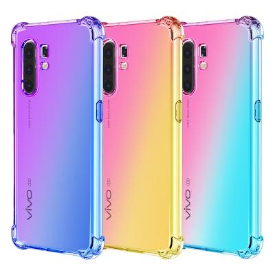 China Shockproof with airbags for VIVO X30 pro gradient TPU shockproof clear phone back cover case, soft case for VIVO Y17 Y3 Z5X Y97 X27 15Pro for sale