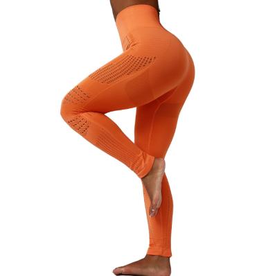 China 7 Solid Color Waist Cavity Yoga Gaiters Antibacterial High Quality Seamless Pants High for sale