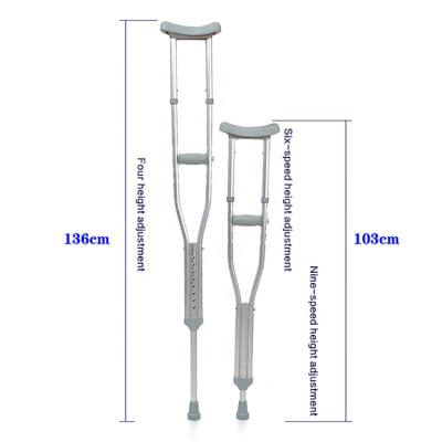 China Tpr Liquid Soft Material Support Hand Grip Double-Lift Aluminum Crutches Support for sale