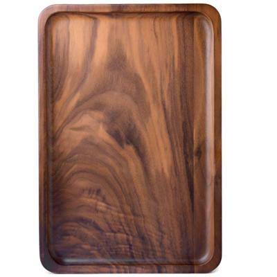 China Highly Decorative Sustainable Rectangle Primary Color Exquisite Wooden Serving Tray for sale