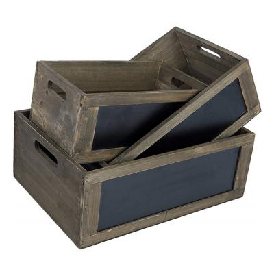 China China Home Office Decorative Office Small Rustic Brown Nesting Wooden Crates for sale