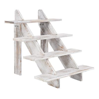 China Europe Manufacturer Wholesale 4 Tier Lime Milk Food Cake Store Wooden Display Risers for sale