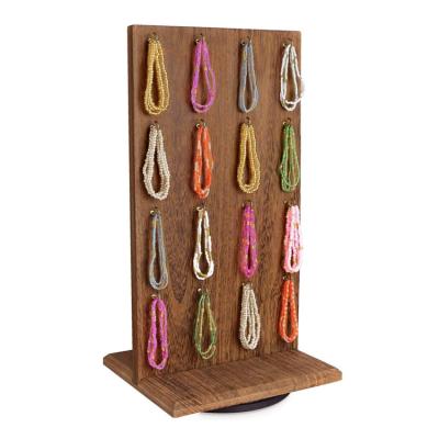 China Home Decoration Rustic Wooden Rotating Bracelet Jewelry Earing Display Stand Natural Eco - Friendly for sale