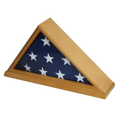 China Handmade Solid Wood Memorial Veteran Burial America Flag Product Display Stands for sale