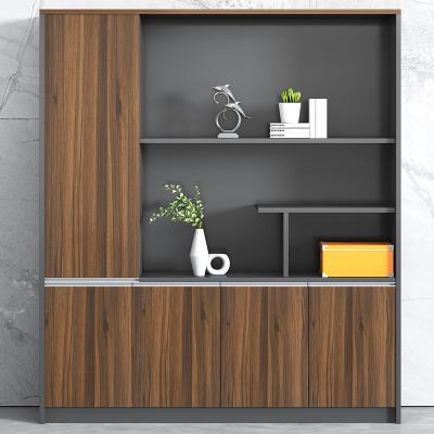 China New Design Standard Modern Office Storage Furniture Wooden Panel E1 MDF Display Shelf Storage File Cabinet for sale