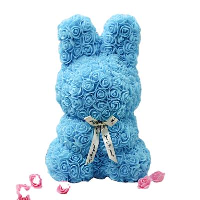 China Lovely Artificial Cute Rose 40cm Teddy Bear Gift Item PE Foam Rose Bunny for sale