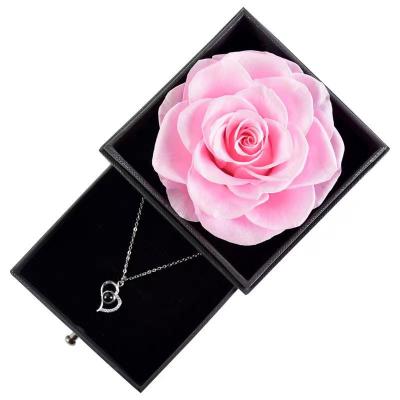 China New Arrivals Handcrafted Preserved Mounted Flower Lasting Eternal Rose in Acrylic Box for Mother's Day Gifts Valentines Wedding for sale