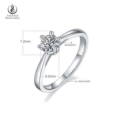 China Wholesale Fashion Jewelry Anniversary Engagement Wedding Rings Women Couple D Color VVS Moissanite 925 Silver Set Ring With GRA Certificate for sale