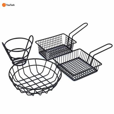 China Viable Bucket Chip Fried Chicken Storage Basket Food French Fries Basket Snacks Frying Basket Oil Scrubber Tableware Creative Container for sale