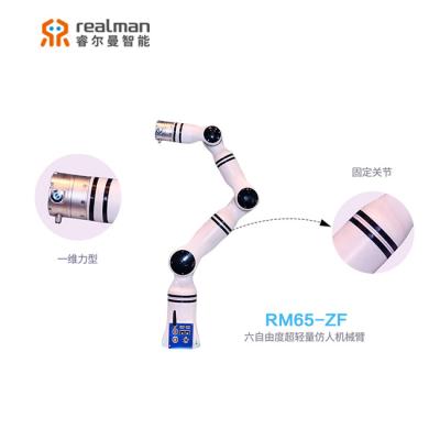 China Realman 6 DOF robotic arm hotsale collaboration robotic arm strength sensor for payload integrated 5kg collaboration robot for sale