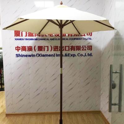 China 6.5' Modern Outdoor Wooden Umbrella with 6 Panels for Drink Beer Cafe for sale