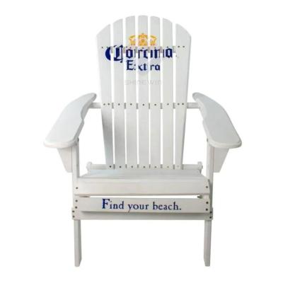 China Modern Casual Folding Wooden Adirondack Chair with Custom Printed Logo for Outdoor Home Beach Camping Garden Beverage Wine Cafe Beer for sale