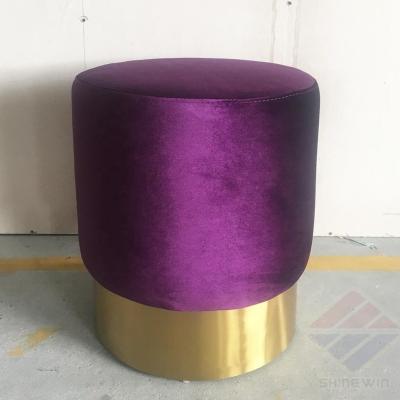 China Sofa bed quality fabric stool seat with stainless steel base for nightclub hotel living room furniture for sale