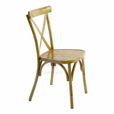 China Wooden Cross X Back Dining Back Chair For Wedding Banquet Club Restaurant Cafe Home Furniture for sale