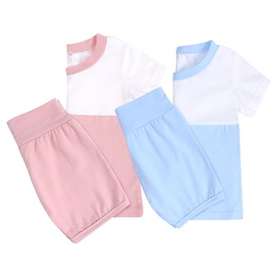 China Breathable Loungewear Boy Girls Clothing Kids Short Sleeve Pajamas Set Cotton Baby Clothes for sale