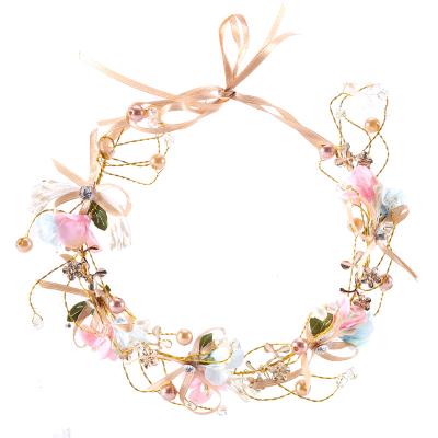 China Portable Head Handmade Female Bridal Hair Band Accessories Wedding Headband Jewelry Overseas Products for sale