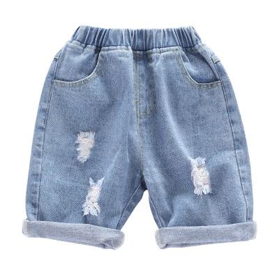 China Spandex / Cotton Korean Version Of Fashionable Ripped Jeans Summer Children'S Shorts for sale