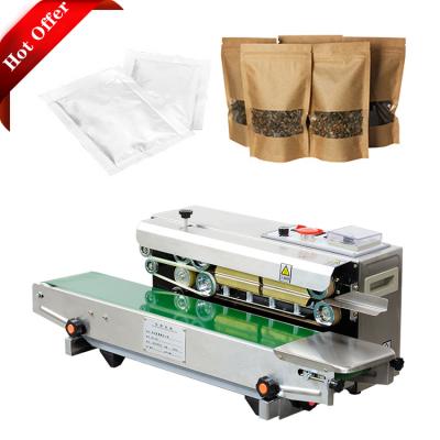 China Automatic Hot Continuous Ink Roll Sealer Strip Bag Sealing Machine Food Aluminum Foil Sealing Machine for sale