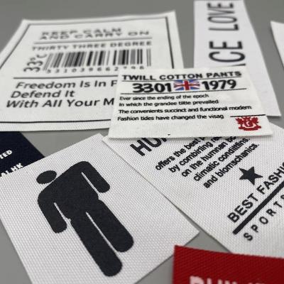 Chine Best Selling Custom Washable Satin Shirt Labels Printed Garment Accessories Woven Label With Factory Price à vendre