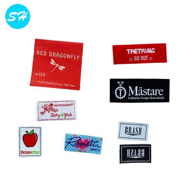 China 100PCS US$18 Factory Viable Cheap Price Custom Name Logo Damask Garment Woven Labels For Apparel And Fabric en venta