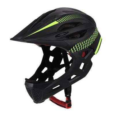 China Kids Bike Helmet+Detachable Chin Pad Full Face Kids Helmet+Detachable Chin Pad Full Face Kids Mountain Bike Helmet In-mold Mountain Bike Helmet Sports Safety Helmet with Chin Pad and Tail Light for sale