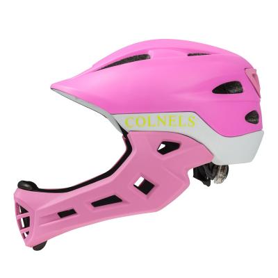 China Bike Cycling OEM Full Face Kids Helmet With Chin Guard And Taillight Env Ultralight Kids Safety Helmet High Density Foam Kids Bike Helmet for sale