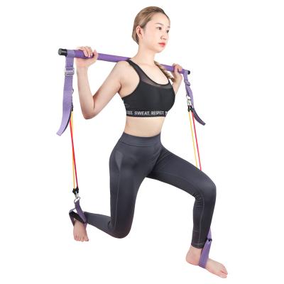 China Wall Adjustable Soft Pulley Elastic Band 5 Tubes Strength Yoga Resistance Band Yoga Resistance Band Stretch Body Shape Latex Yoga Slimming Rope for sale