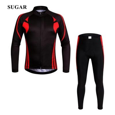 China Unisex Outdoor Sports Breathable Full Zip Long Sleeve Tank Top Pants Bikes Racing Uniform Set for sale