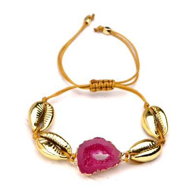 China Chic Summer Pulseras Female Gold Cowrie Charm Bracelet Fashion Bohemian Handmade Unique Natural TRENDY Resin for sale