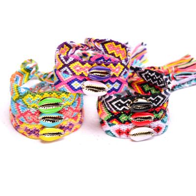 China FASHIONABLE 8 Pieces Braided Bracelet Puka Shell Bohemian Wrap Bracelets Natural For Women Pulsera chic Femme Jewelry for sale