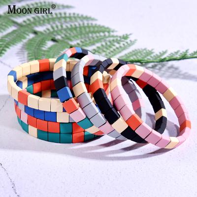 China Trendy Stackable Bracelet Fashion Friendship Men Woman Girl Bangles Jewelry Trendy Colorful Stretchy Charm Lover Gift For Women for sale