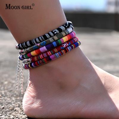 China BOHEMIA Women's Random Bohemian Anklet For Leg Chain Wire Anklet Tie Friendship Beach Summer Jewelry Accessories for sale