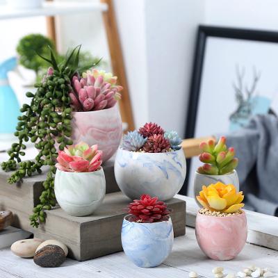 China Europe Decoration Indoor Wholesale Marble Ceramic Flower Pot Small for sale