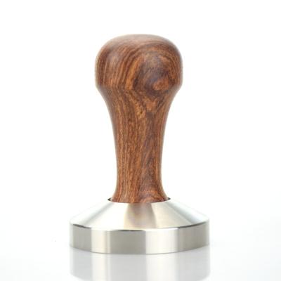 China Viable Rosewood Powder Compactor Italian Coffee Tamper Hammer 58MM for sale