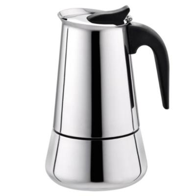 China Sustainable Home Coffee Maker With Stainless Steel Decoration Mocha Coffee Pot for sale