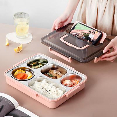 China Dishwasher Safe Food Container 304 Stainless Steel Sealed Leakproof Lunch Box Microwavable for sale